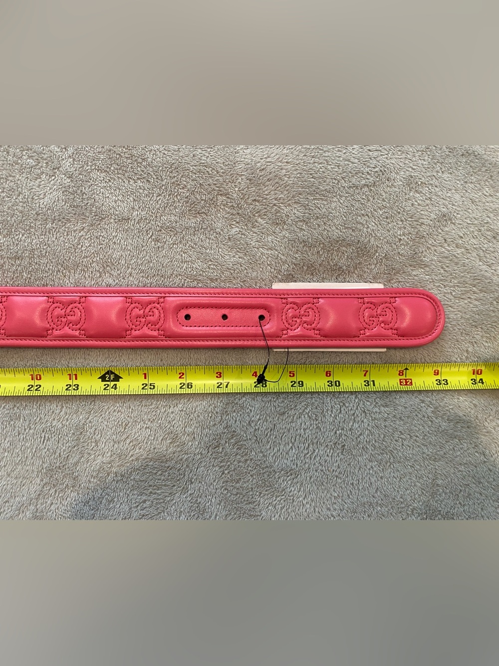Gucci Pink Leather Belt with Gold Double G Buckle - Picture 3 of 3